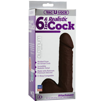 Vac-U-Lock The 6" Realistic Cock Strap-On Silicone Attachment - Click Image to Close